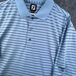 Footjoy FJ Short Sleeve Polo Shirt XL Blue Striped Golf Audubon Club Louisville